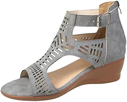 Wedge Sandal za žene gležanj remen Flatform luk podrška riba usta Toe Retro platforme cipele Comfort lagani
