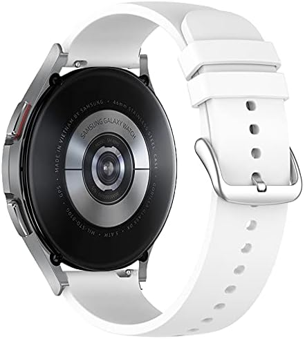 Olytop opsezi kompatibilni sa Samsung Galaxy Watch 4 trake, 20 mm silikonski sportski sat za zamjenu za galaxy watch4 Classic 46mm / Classic 42mm, Galaxy 4 40mm / 44mm Muškarci Žene-Bijela