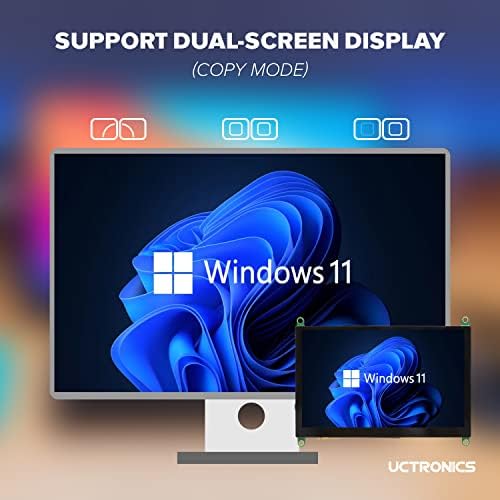 Uctronics 7 inčni IPS ekran osetljiv na dodir za Raspberry Pi 4, 1024×600 kapacitivni HDMI LCD ekran osetljiv na dodir prenosivi ekran za Raspberry Pi 4 B, 3 B+, Windows 10 8 7