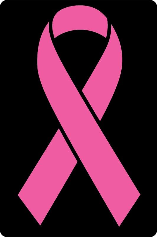 Pink na crnom vrpci raka | Odlična ideja za poklon | Single | 5 inčni magnet | Napravljen u SAD-u