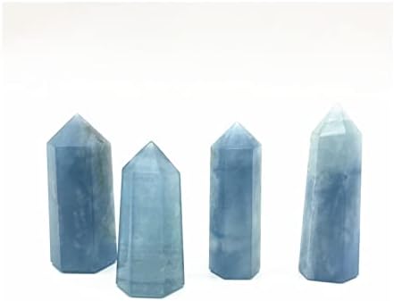 Shitou2231 4pc Natural Blue Aquamarin kvarcni kristalni točka kula čakre liječenja draguljarskih uređenja prirodno kamenje i minerali zacjeljivanje kamenja