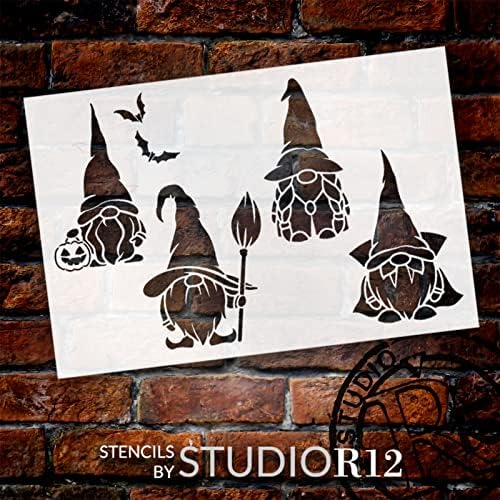 Vještica i vampire Halloween Gnomes Stencil od Studior12 - Odaberite veličinu - USA izrađena - zanatski diy jesen kućni dekor | Boja Fall Trper Wood znak - paleta