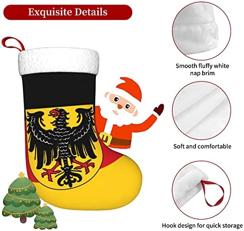 QG ZZX Božićne čarape sa bijelom super mekom plišane manžetne nemačke zastave Xmas Čarape Božićne ukrase Čarapa