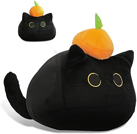 Steasmotai crna mačka plišane igračke jastuk, 3d mačka u obliku punjene slatke igračke za životinje Jastuk