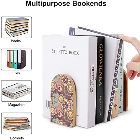 Dekorativni Sun Bookends dekorativni Print drveni krajevi knjiga za pakovanje Police od 1 para