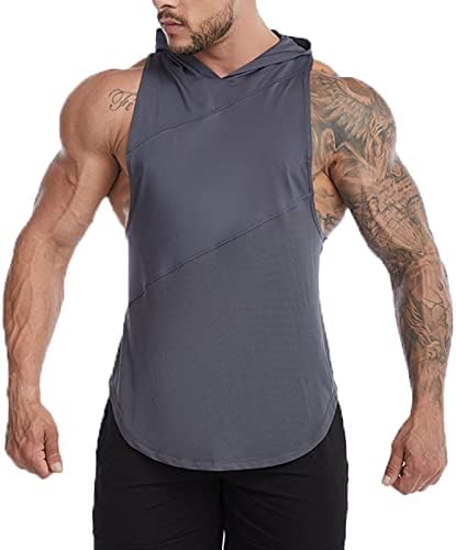 Ymosrh Muški tenk Top fitness vest za kapuljaču modne majice bez rukava, tenk majica