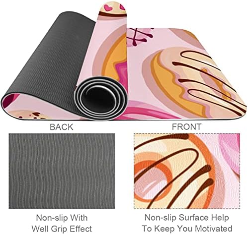 Siebzeh Donuts Premium Thick Yoga Mat Eco Friendly Rubber Health & amp; fitnes non Slip Mat za sve vrste vježbe
