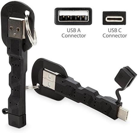 BoxWave kabl kompatibilan sa Samsung Galaxy Z Flip 4 - USB Type-C punjačem za ključeve, privjesak za ključeve 3.1 Tip C USB kabl za Samsung Galaxy Z Flip 4-Jet Black