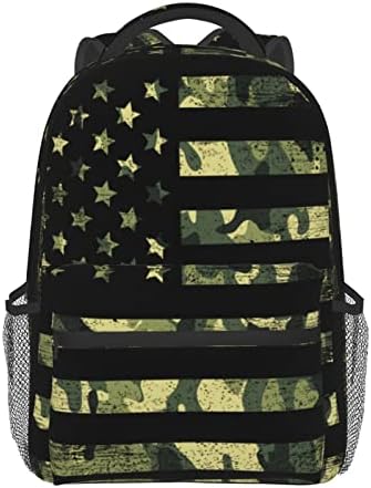 Prelerdiy Camouflage Američka ruksaka zastava za dječake - Djeca Povratak u školsku knjigu s prsima 16 inčni ruksak za laptop lagana ruksaka za pješačenje za putovanja