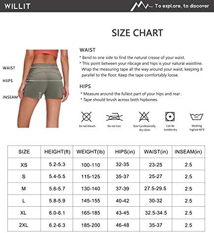 Willit ženske kratke hlače za planinarenje atletske kratke hlače Yoga Lounge aktivni trening kratke hlače za trčanje udobne Casual s džepovima 2.5