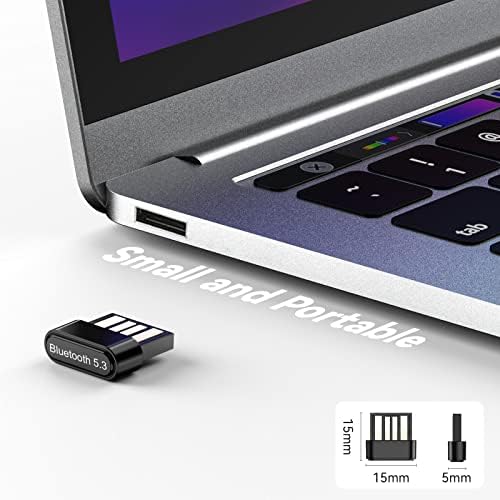 USB Bluetooth 5.3 Adapter za PC, GEODMAER Plug & amp; Play Mini Bluetooth EDR dongle prijemnik & predajnik podržava Windows 11/10/8. 1/7 za desktop PC Bluetooth tastaturu miš štampači Slušalice Zvučnici