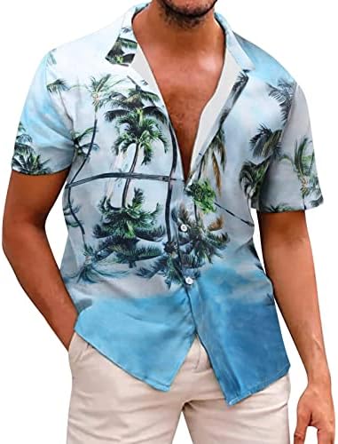 Muškarci Havajska majica s kratkim rukavima Ispiši ljetni casunski gumb dolje na plaži
