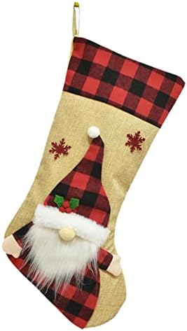 Hahii Božićni ukrasi Poklon torba netkane božićne čarape ukrasi crtani božićni čarapi Božićne čarape uključuju božićni vijenac