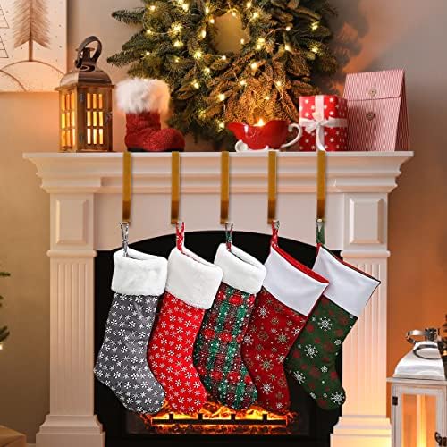 Juephe Božićne metal Držači čarapa Mantel Hungovike Hanger Božićne čarape za čarape Sock Holder kamin Hunder Hanger za ukrašavanje božićne zabave