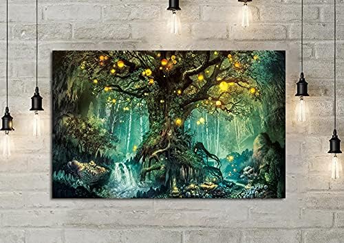 Drvo života Fantasy šuma platnena zidna Umjetnost, apstraktno slikarstvo Kućni dekor, pejzažni