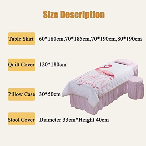 ZHUAN Premium Setovi listova za masažu, Set suknji za masažu od mikrovlakana pokrivač za Spa krevet posteljina Valance Sheet-Bijela 80x190cm