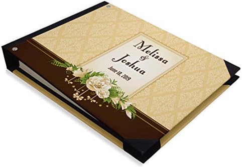 Darling Suvenir Narandža Floral Damask Ispisano vjenčano za vjenčanje Book BOOK HIDFORBLE POKLOPACIJA