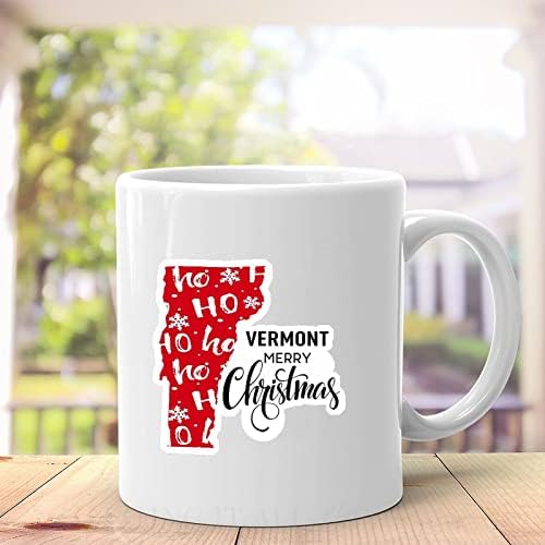 Naljepnica vinilne naljepnice Custom State Funny Vinil Merry Božić Vermont State naljepnica Vinilna naljepnica za Windows Braips prijenosna računala ili zanati 6 inčni