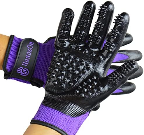 Handson Pet Grooming Gloves - 1 rangiran, nagrađivani Daily pet hair Remover-rukavice za Gentle