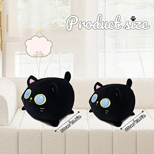 Enhopty dugačka pušana jastuk divovska crna mačka punjena životinja simpatična mačića zagrljaj jastuk za tijelo plushie jastuci za djecu djevojku