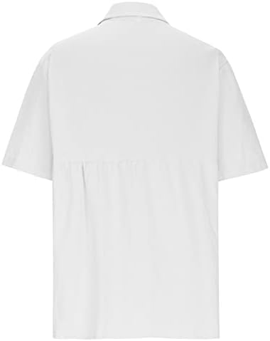 Košulje za žene Ljeto pamučne posteljine vrhovi slatkih laterfly grafički kratki rukav TUNIC