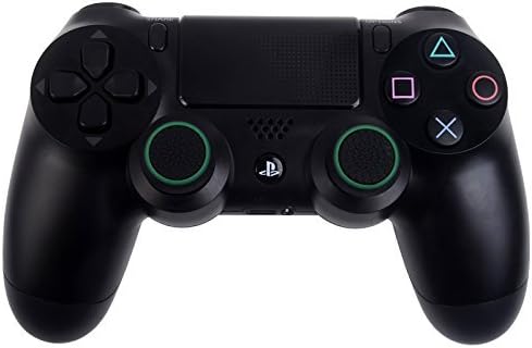 Gametown 2 Silikonski držač za palac poklopci za Sony PS4 PS3 PS2 Xbox 360 Xbox One analogni kontroler crni sa zelenim rubom