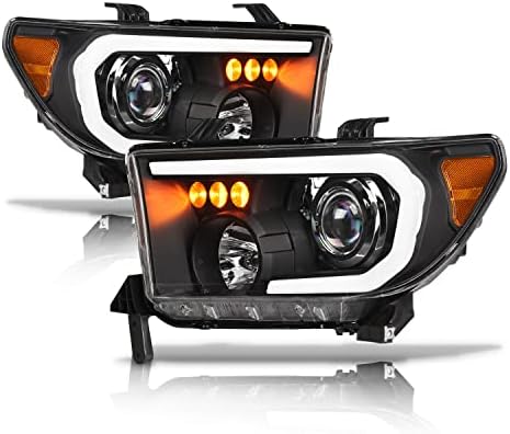 Alpha sove 8709863 farovi projektora sa bijelom LED svjetlosnom trakom - Crni Amber odgovara 2007-2013 Toyota