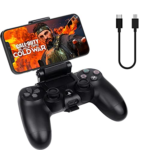 2 paket PS4 kontroler držač za telefon za daljinsko igranje, podesivi mobilni Android/iOS Pametni telefoni držač za stezaljke za igranje nosač držača za držanje kompatibilan sa Dualshock 4/PS4 Slim/PS4 Pro kontrolerom, Crni