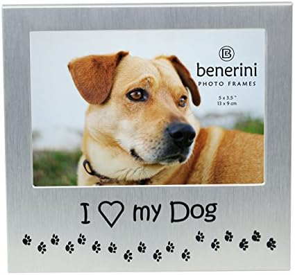benerini 'Volim svog psa' - poklon okvira za fotografije-5 x 3,5 - poklon aluminijumske srebrne boje