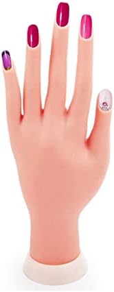 EKJNFDK PVC praksa prsti za akril nokte,Nail hand praksa, manikir praksa ruku & prsti fleksibilni savitljivi manikir ruku za DIY noktiju manikir, lijeva ruka, 2kom