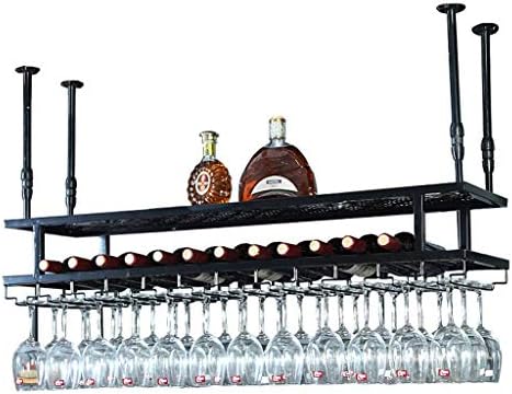 Kreativna jednostavnost serija Metalni stakleni šampanjac kreativni jednostavnost Vinski nosač stakla Cupstemware Cup držač nosača ukrasna traka, podesiva veličina 30-60cm, pibm, crna, 60x30cm