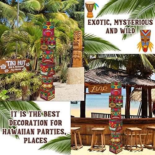 Karenhi 6 komada Tiki kolona kartonski Tiki dekor dekorativni Totem stub Tiki ukrasi za zabave Tiki