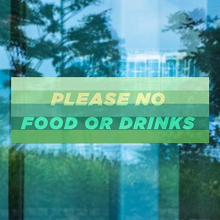 CGsignLab | Molim vas, nema hrane ili pića -Modern gradijent prozor Cling | 36 x12