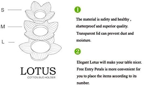 Bloss Lotus Držač Pamučnog Brisa Pamučni Brisevi Bud Mala Qtips Kutija Za Čačkalice Posuda Za Cvijeće Dekor Za Kupaonicu-Crna