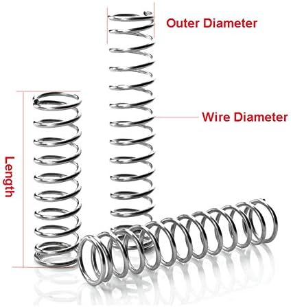 Opružni tlak opruga i tipa opruga 304 nehrđajući čelik tlačna opružna žica dia 0. 3 mm vanjskog dia 2mm Dužina 5-40 mm 10pcs