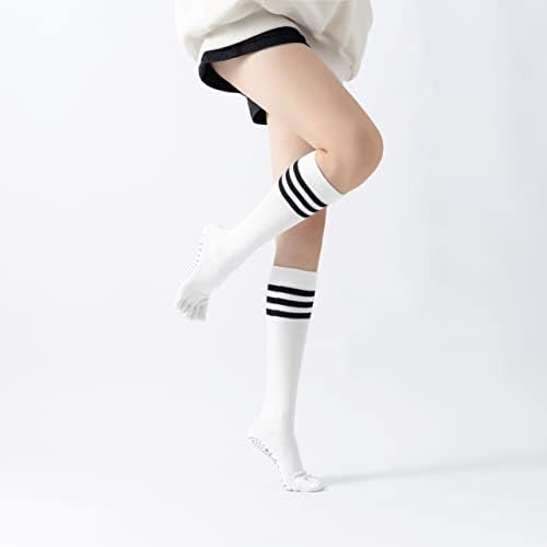 Joga pilates čarape sa hvataljkama za žene bez klizanja obojene koljena visoko preko telećih