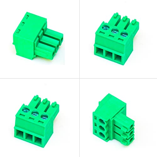 Tcenofoxy 20 kom 3,81 mm 3-pinski konektor tipa Phoenix zeleni PCB vijčani terminalni Blok 3 pola