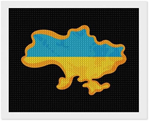 Ukrajinska zastava karta Diamond painting Kits 5D DIY Full Drill Rhinestone Arts zidni dekor za odrasle 16 x20