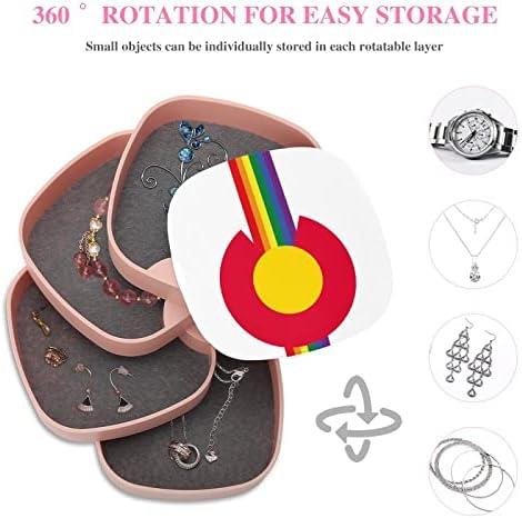 Colorado Rainbow kutija za odlaganje nakita Organizator 4-slojna rotirajuća torbica za držač