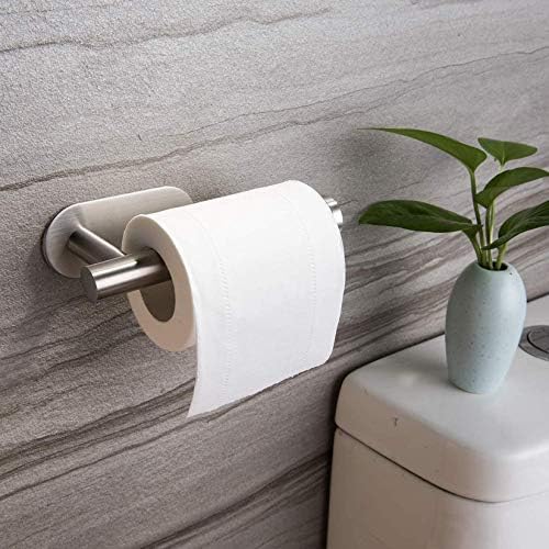 Yigii toaletni držač za toaletni papir + držač za papir ispod ormarića kuhinja ili drži se na zidu, bez bušenja od nehrđajućeg čelika