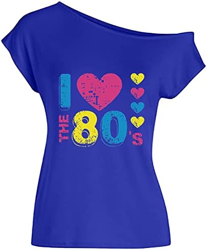 Ženski labavi fit vrhovi za žene Volim 80-ih sa ramena Disco 80-ih Kostimi t Baggy Crna košulja