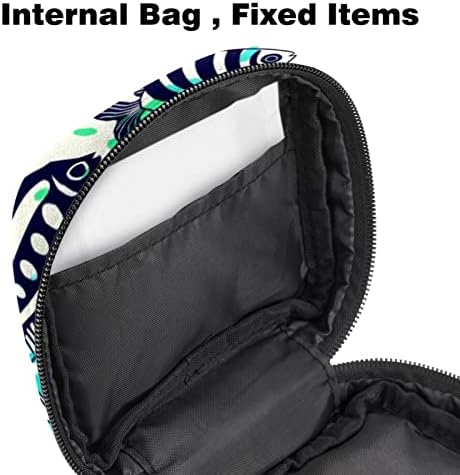Torba za čuvanje higijenskih uložaka Fish Doodle Prints ženska Sanitarna torbica za Tampon torba za odlaganje patentnih zatvarača menstrualna torba