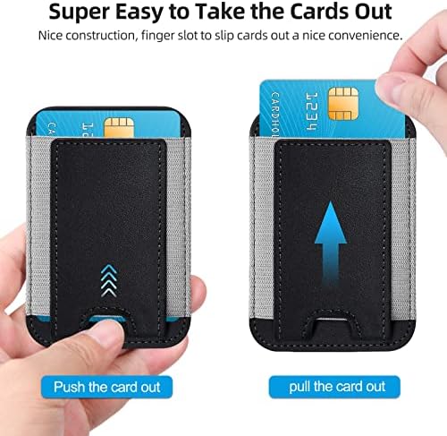 Držač kartice magnetnog novčanika kompatibilan sa Apple MagSafe novčanikom za iPhone 14/13/12 serije, Priume veganska koža, magnetni novčanik za iPhone 14/13/12 Pro Max/14 Plus/14 Pro/14, držač 7 Kartica, Crni
