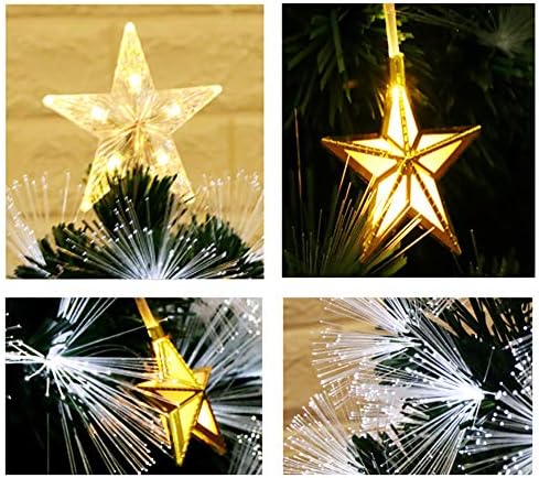 6ft umjetno božićno drvce, vrhunsko šarke sa šarkama W / LED svjetla i sklopivi metalni postolje, ekološki