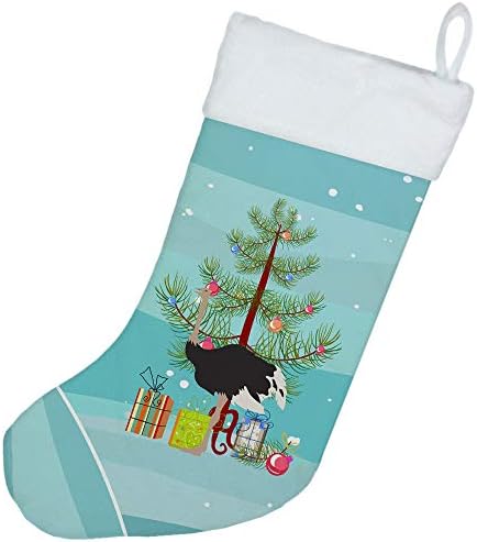 Caroline's bysures BB9291CS zajednički nojski božićni božićni čarapa, teal, kamin Viseće čarape Božićna sezona Dekor zabave Obiteljski odmor,
