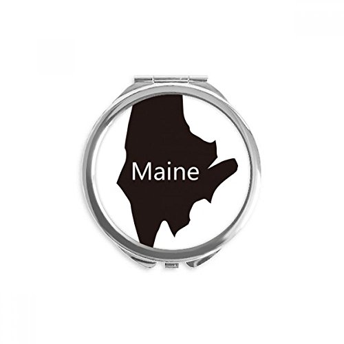 Maine America SAD mapa Outline ručno kompaktno ogledalo okruglo prenosivo džepno staklo