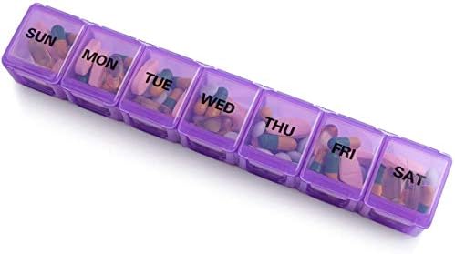 Bug HULL izuzetno veliki organizator pilula za putovanja, sedmična XL kutija za pilule, 7-dnevna XXL futrola