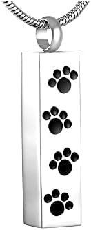 Lidiya AE914 prilagođeni Privjesci za kućne urne za pepeo od nehrđajućeg čelika Paw Print Keepsake kremiranje Nakit ogrlica za spomen uspomenu psa mačke