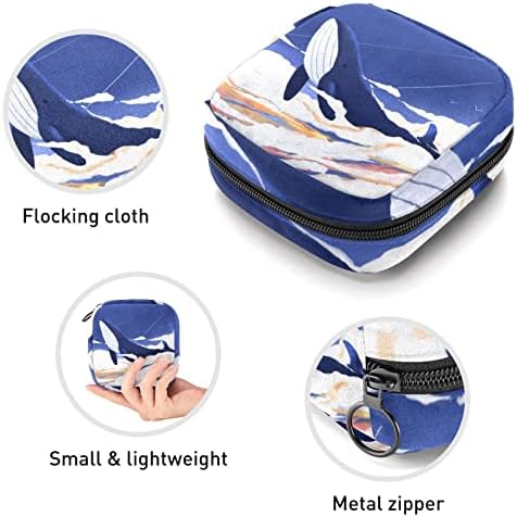 ORYUEKAN torba za odlaganje higijenskih uložaka, prenosive torbe za menstrualne jastučiće za višekratnu upotrebu, torbica za odlaganje tampona za žene djevojke, crtani Sky Whale životinja Fairytale