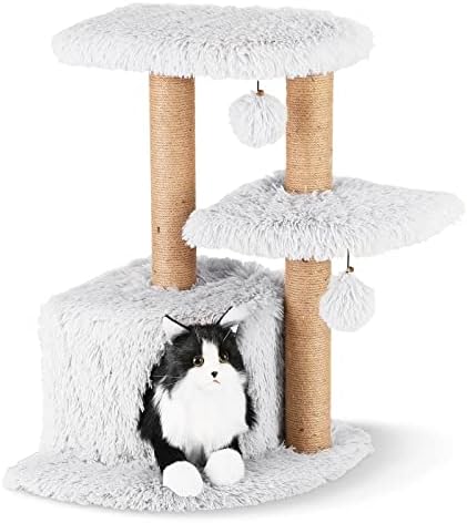 Ugaona Kula Lahas Cat Tree za male mačke u zatvorenom prostoru,stan,grebalica,viseća mreža za mačiće,Lopta,uže